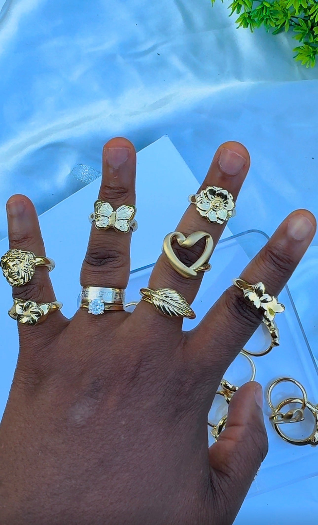 18K Solid Gold Chunky Fashion Rings For Women- Lightweight 1g or Less (Extra Extra)