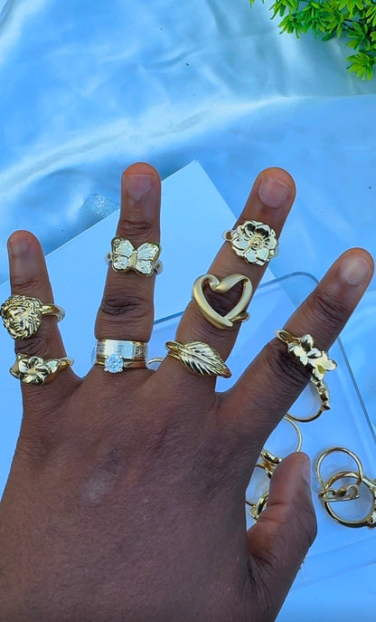 18K Solid Gold Chunky Fashion Rings For Women- Lightweight 1g or Less (Extra Extra)