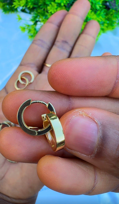 18ct Genuine Gold Hoop Earrings - 2.7g