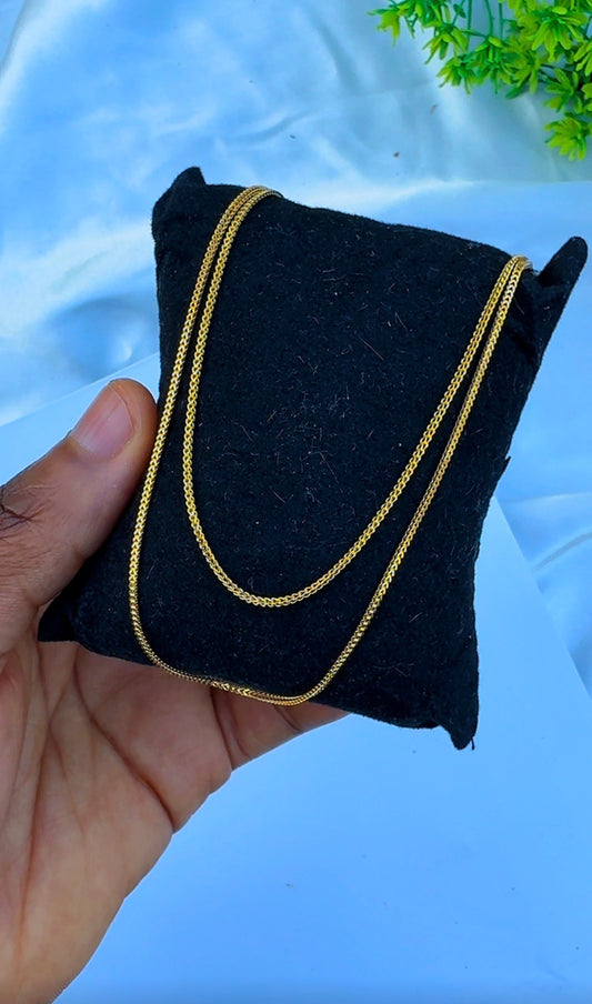 21 Karat Solid Gold Franco Chain Necklace | (18” - 3.6g) | (20” - 4.0g)