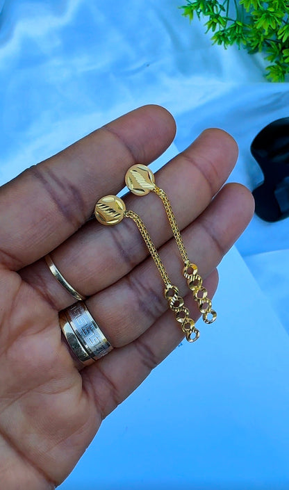 21ct Solid Gold Infinity Drop Stud Earrings | 2.5g