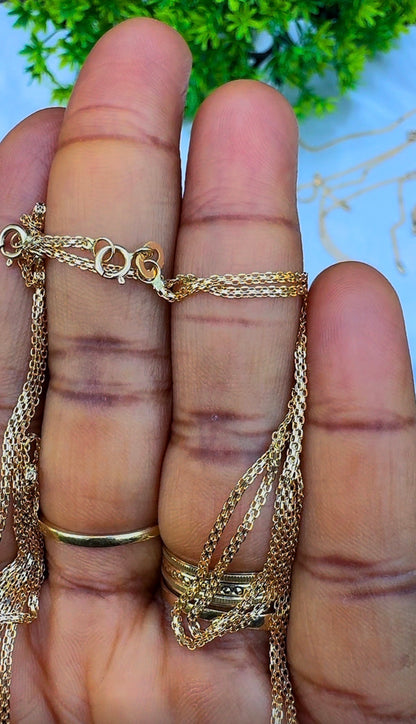 18ct Solid Gold Carpet Chain 20 Inches | Lightweight (1mm) | 1.74g