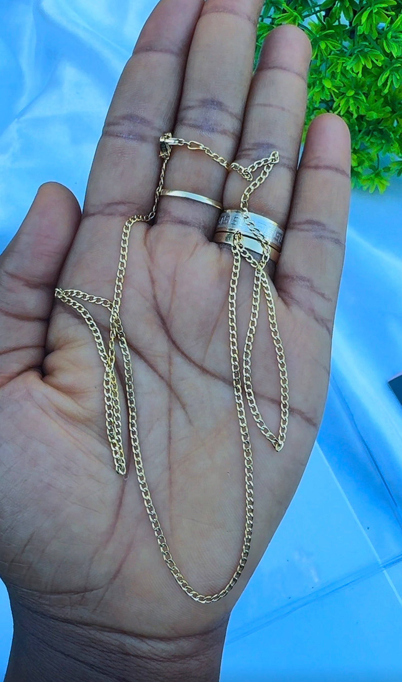 18 Karat Real Gold Tiny Cuban Chain Necklace 22 Inches
