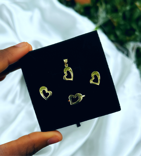 Degam Pure 18 Karat Italian Gold Jewellery Set Ring US 8