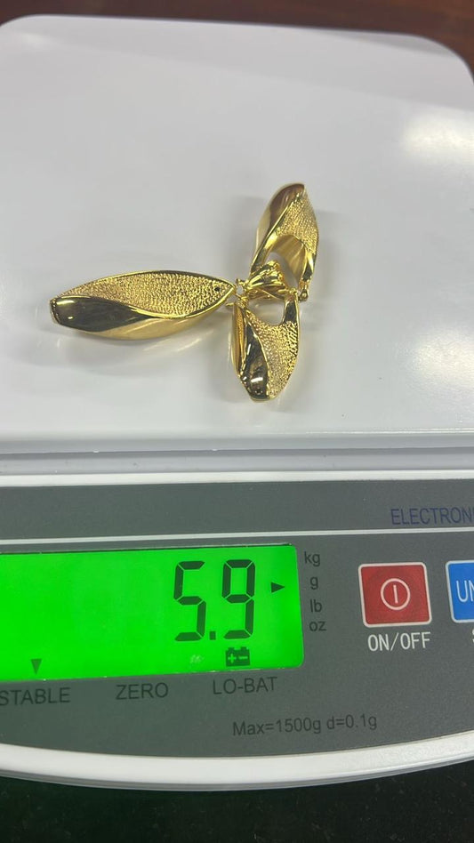 Degud 18K Real Gold (Extra) Earrings and Pendant Jewellery Set