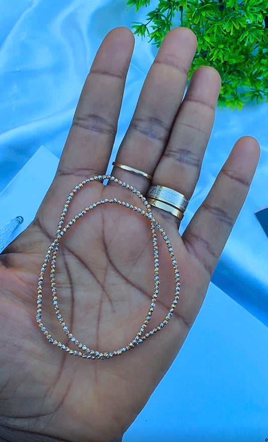18 Karat Solid Gold Diamond Cut Ball Bracelet | Stretchable Bangle | Big Wrist