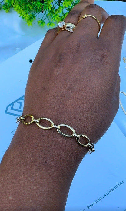 18K Solid Gold Chunky Link Bracelet | 3.61g | 7.5 Inches