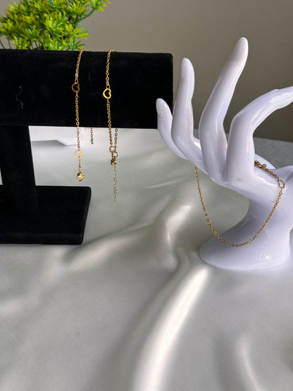 Doha Silver Stainless Steel Bracelet and Anklet Set