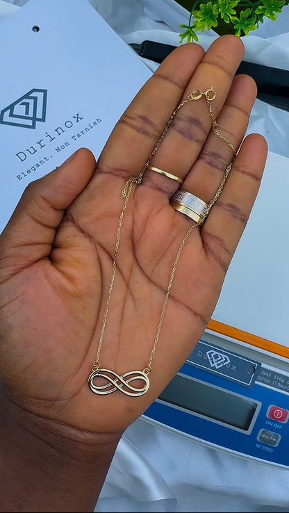 Deglag 18ct Solid Gold Infinity Instant Chain Necklace
