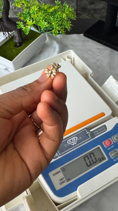 18K Solid Gold Ribbon Stud Earrings | 1.3g