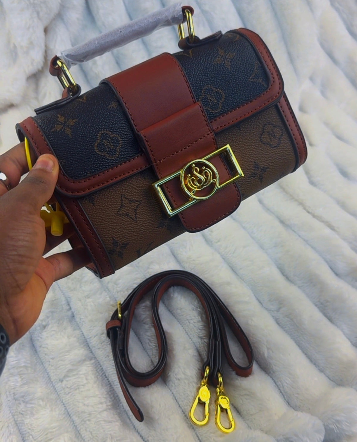 2-Tone Brown Structured Women's Handbag | LARYZ Everyday - 021