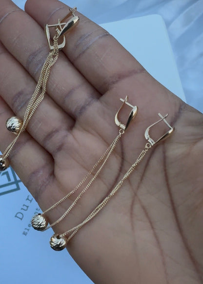 Degems 18ct Real Gold Drop Earrings