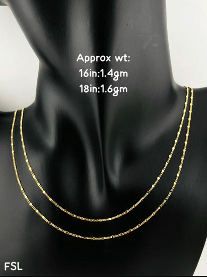 Degacc 18 karat Pure Italian gold Chain