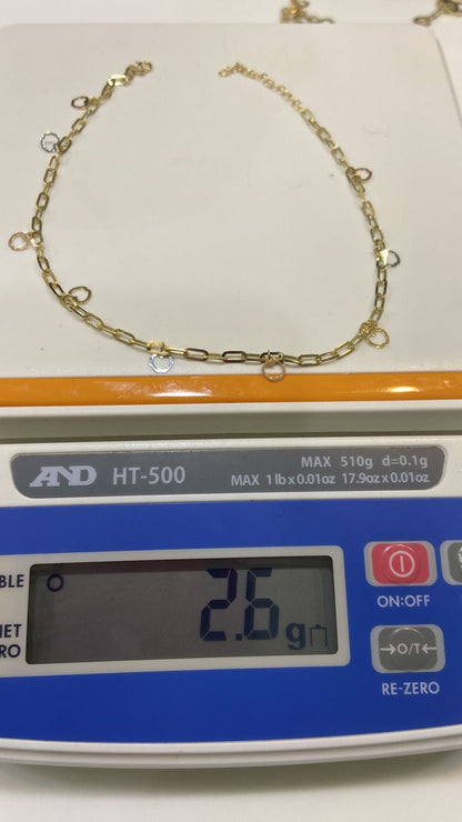 Degar 18Karat Pure Gold Charm Anklets 11inches