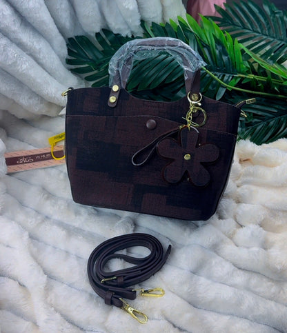 Brown Fabric Patch Handbag | LARYZ Everyday - 028 | Medium