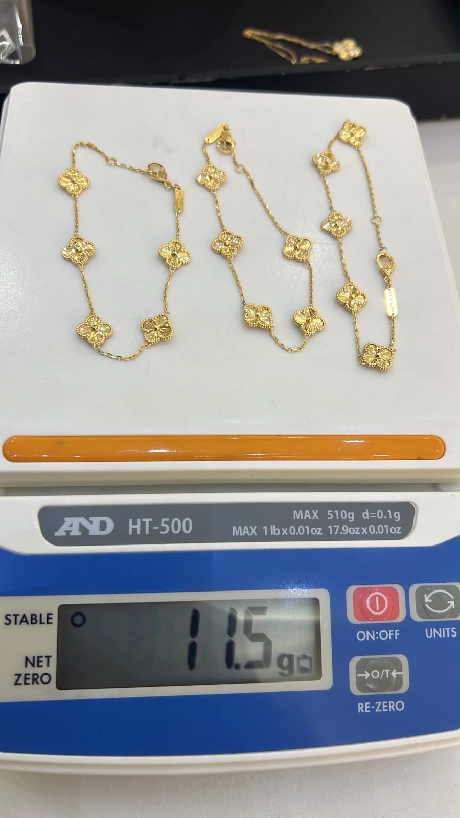 18K Solid Gold Clover Bracelet for Women – 3.8g - 8mm - 7.5 Inches