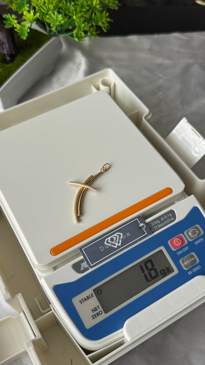 18K Solid Gold Textured Cross Pendants | 1.7g & 1.8g