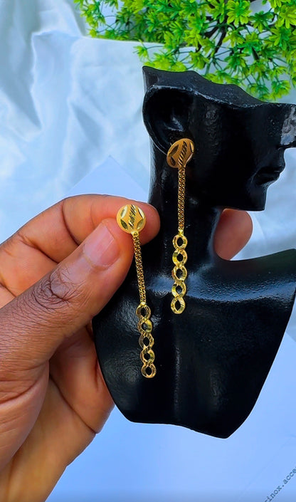 21ct Solid Gold Infinity Drop Stud Earrings | 2.5g
