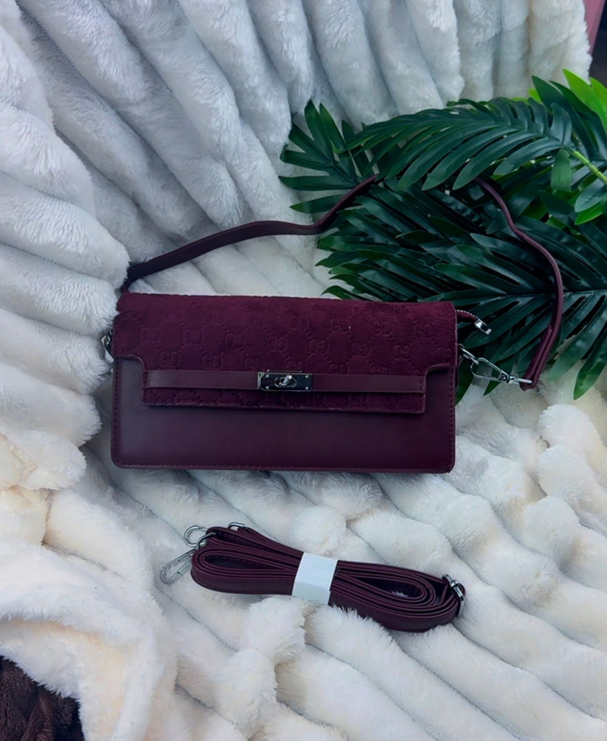 Burgundy Structured Women's Flap Wallet Bag | LARYZ Everyday - 025