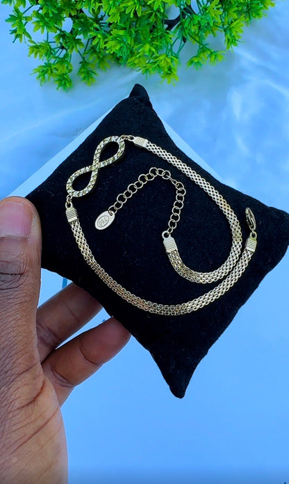 18 Karat Solid Gold Carpet + Charm Anklet | 10 Inches | 4g~4.3g