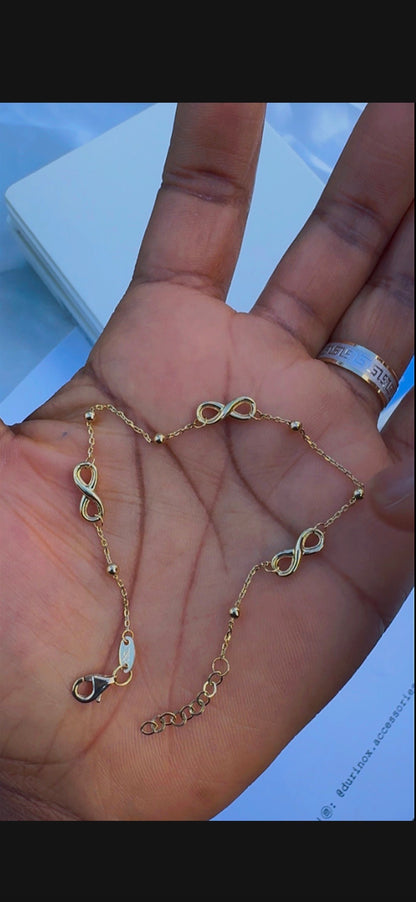 Dufagg 18K Solid Gold Bracelets 7.5 Inches