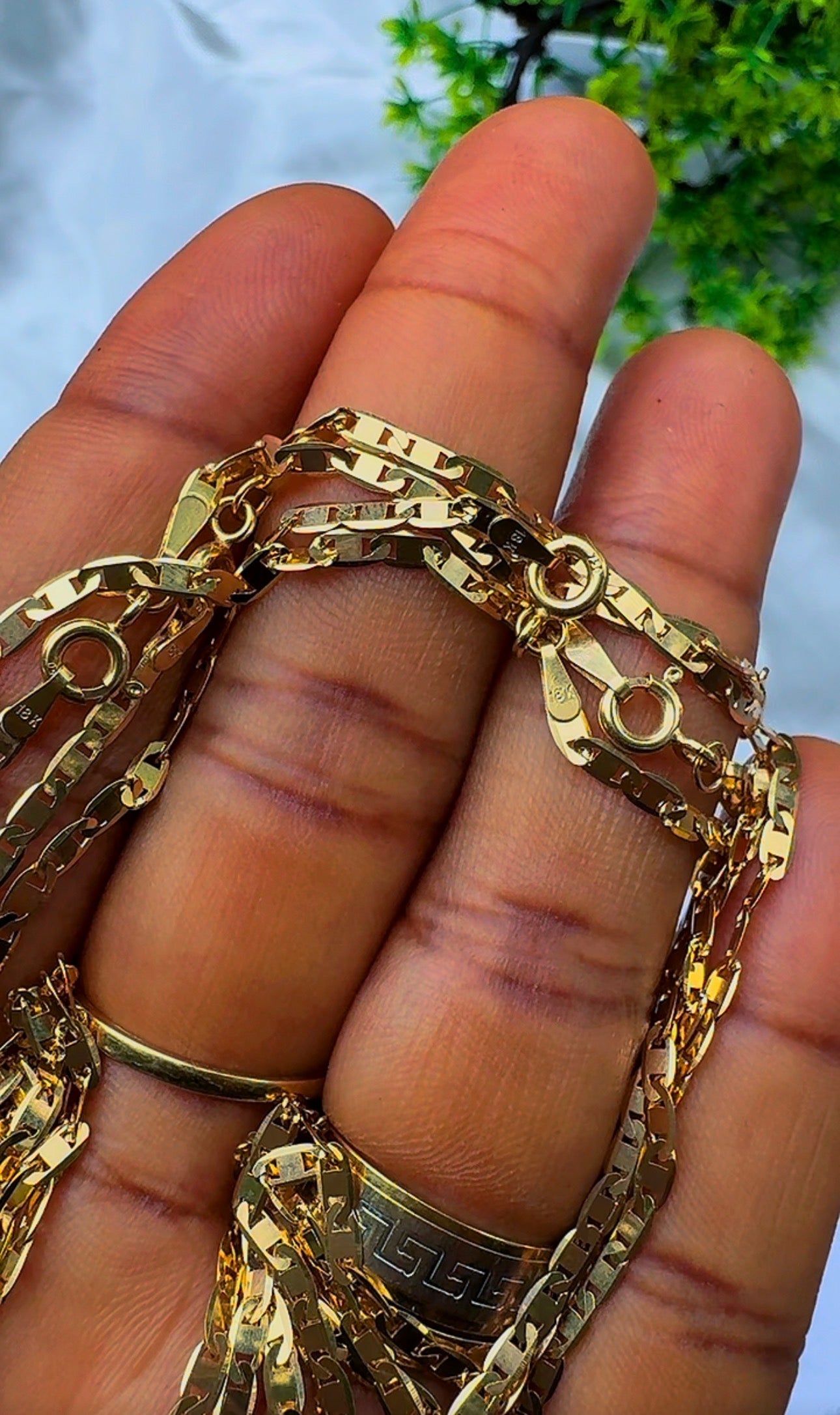 18K Solid Gold Blade Chain | 18”-3.8g | 20”-4.2g
