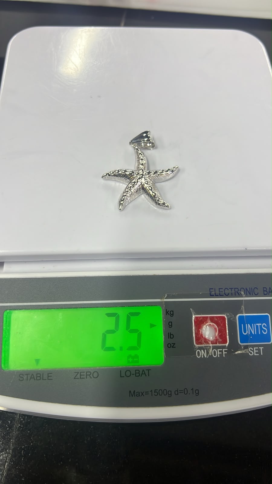 18K Solid White Gold Star Pendant - 2.5g (Extra)