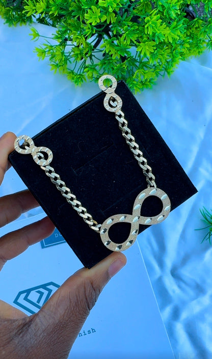 18K Solid Gold Infinity Cuban Chain Necklace - 9.6g