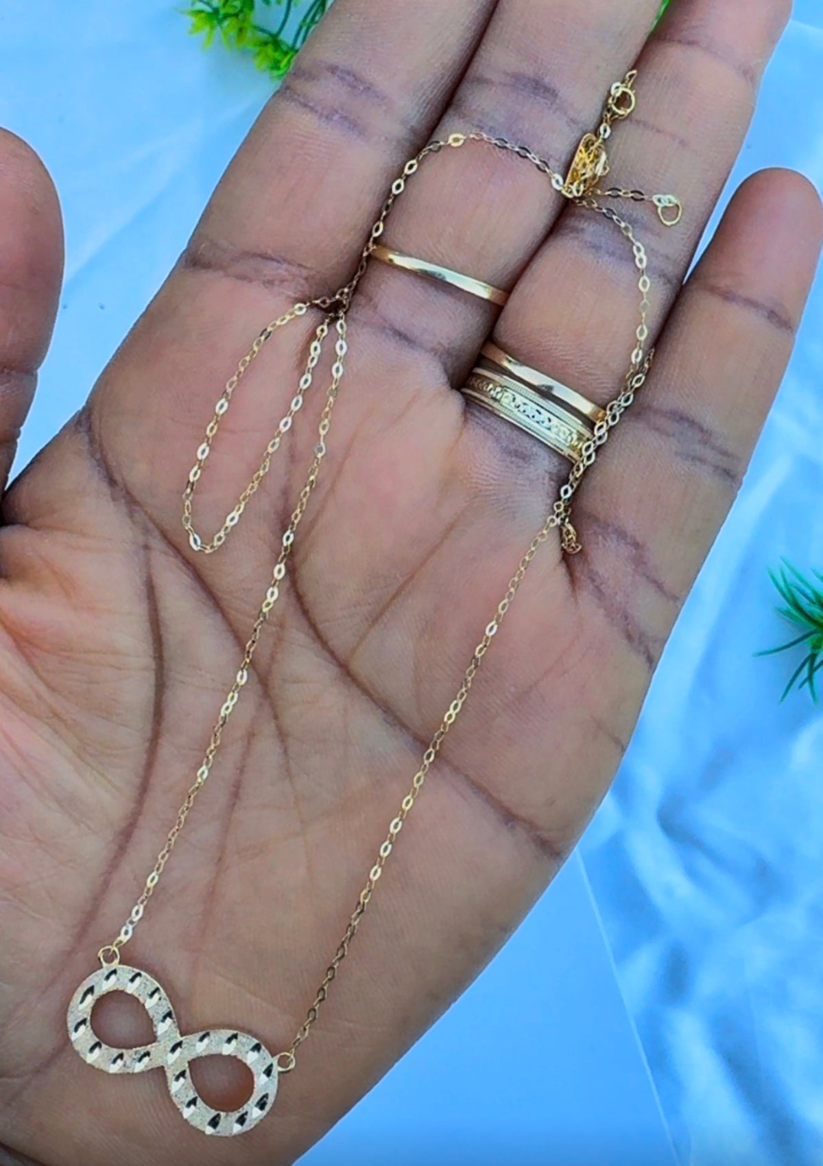 18K Solid Gold Infinity Instant Chain Necklace - 2.0g | 18 Inches