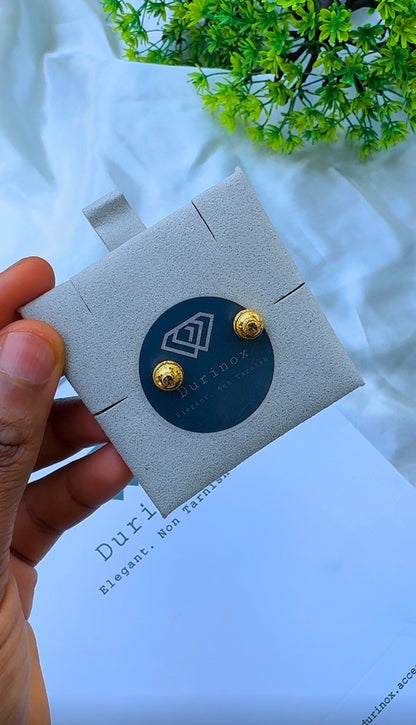 21 Karat Solid Gold Ball Stud Earrings | 1.8g & 2.0g | 3 Different Designs