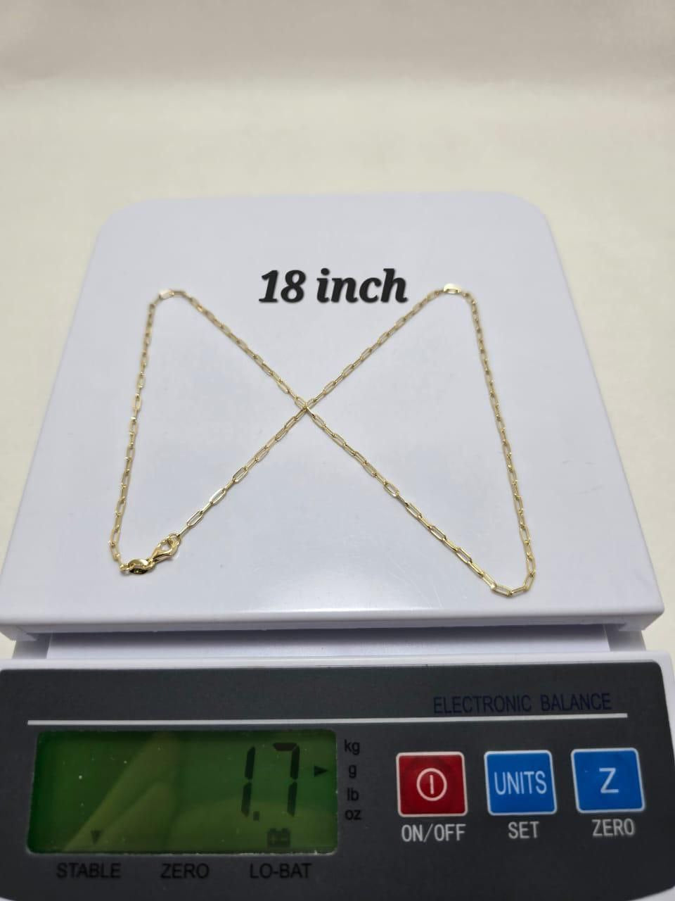 Defad 18K Pure Gold Chain Necklace 18 Inches