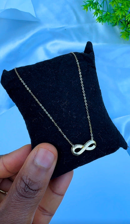 18K Solid Gold Infinity Instant Chain Necklace - 1.82g | 18 Inches (17+1)