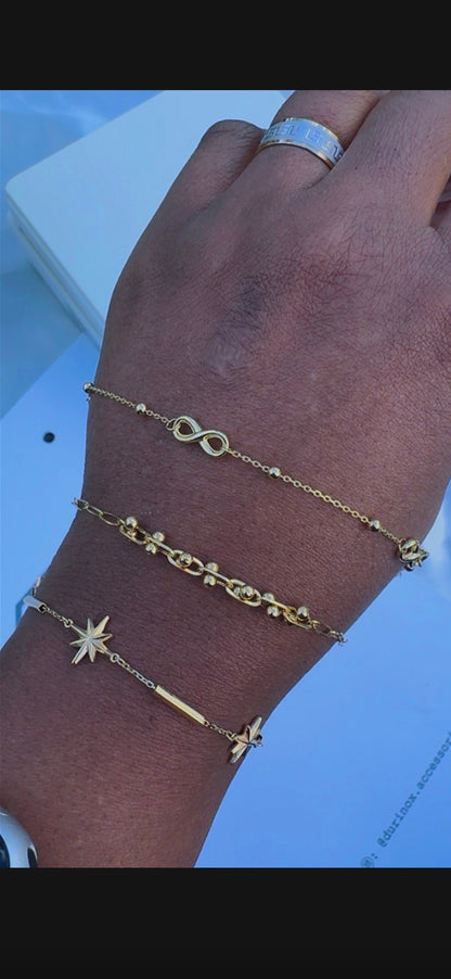 Dufagg 18K Solid Gold Bracelets 7.5 Inches
