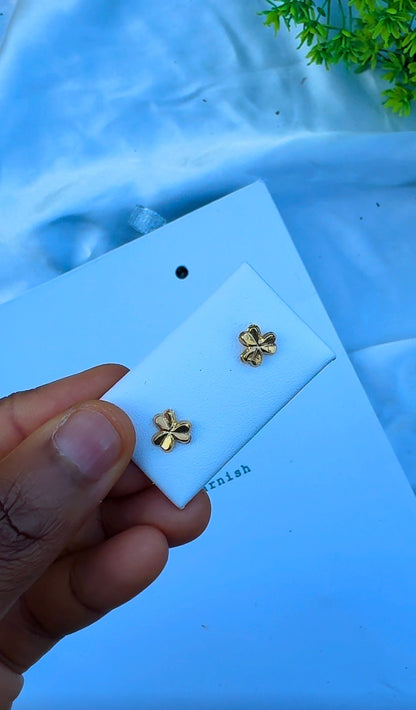 18 Karat Solid Gold Screw Stud Earrings