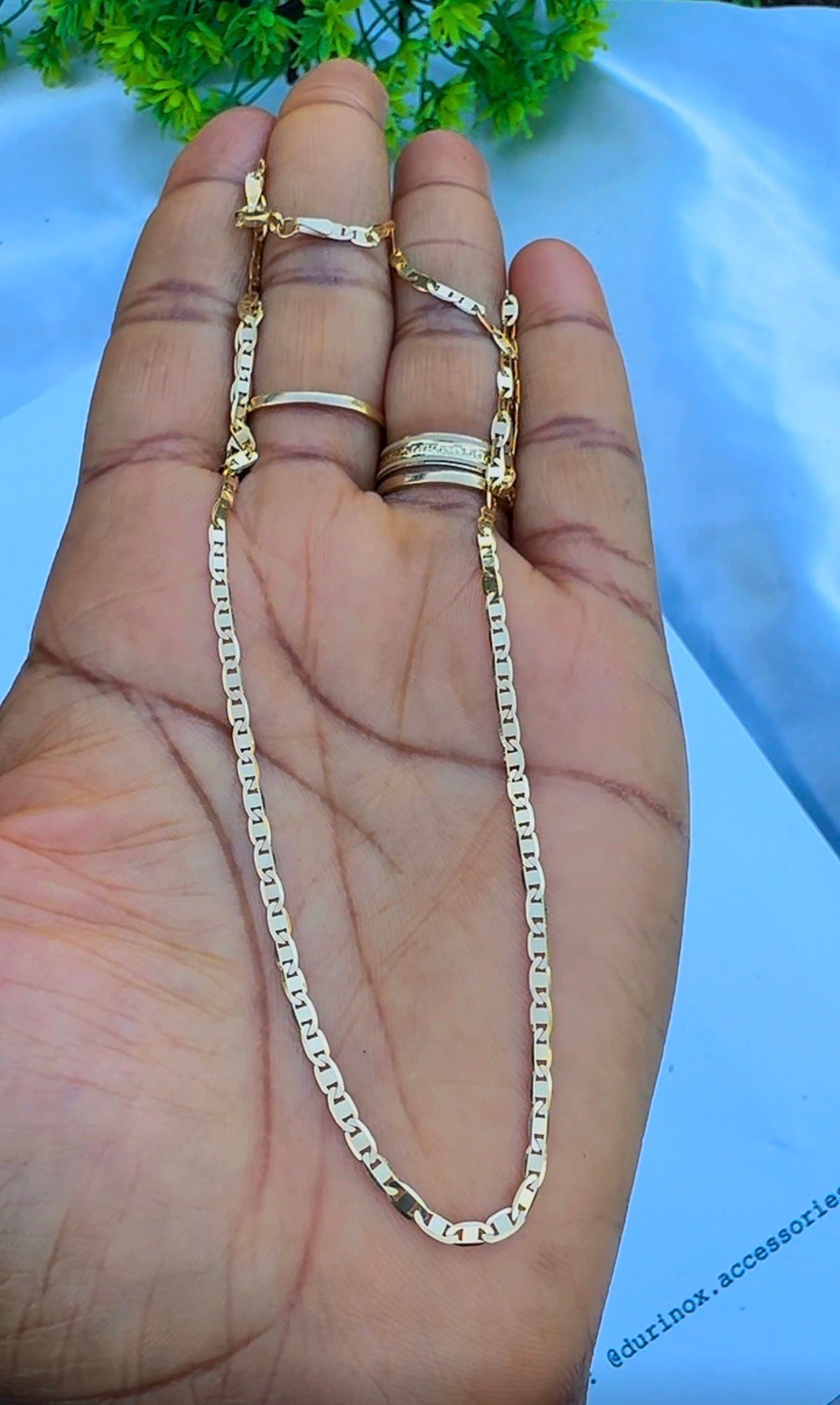 18K Solid Gold Blade Chain | 18”-3.8g | 20”-4.2g