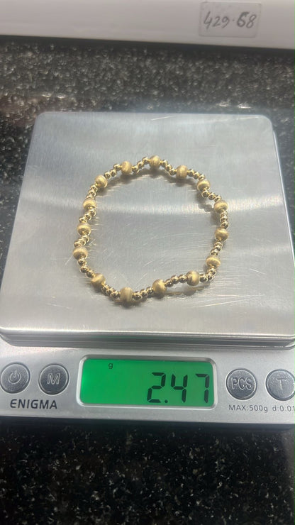 18ct Solid Gold Ball Bracelet | Stretchable Bangle | 2.5g (Extra)