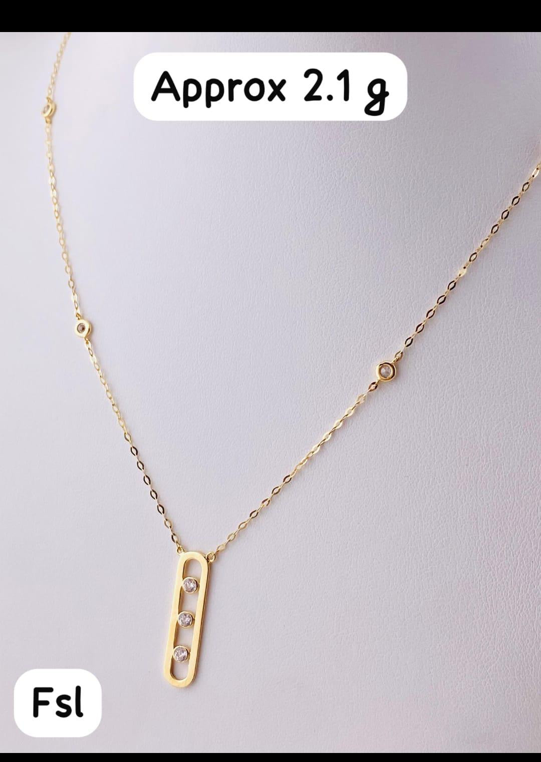 Defar 18ct Solid Gold Instant Chain Necklace 16.5+1 Inches