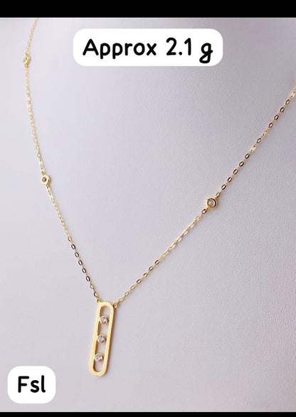 Defar 18ct Solid Gold Instant Chain Necklace 16.5+1 Inches