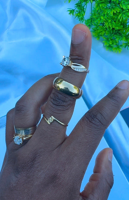 18ct Solid Gold Women Wedding Ring Set Size 7 | 5.3g | Engagement Ring