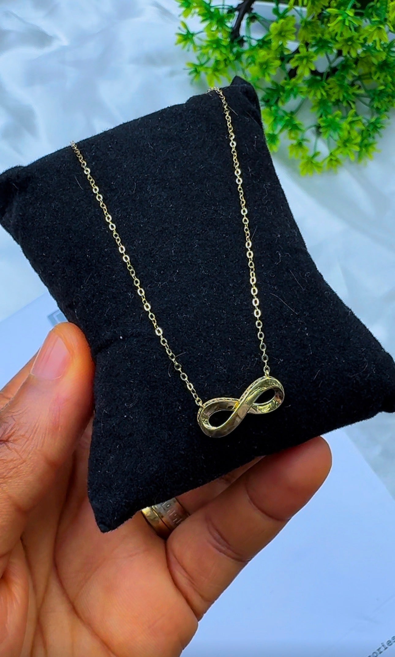 18K Solid Gold Infinity Instant Chain Necklace - 1.82g | 18 Inches (17+1)
