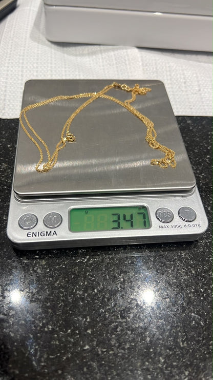 18ct Solid Gold Carpet Chain 20 Inches | Lightweight (1mm) | 1.74g