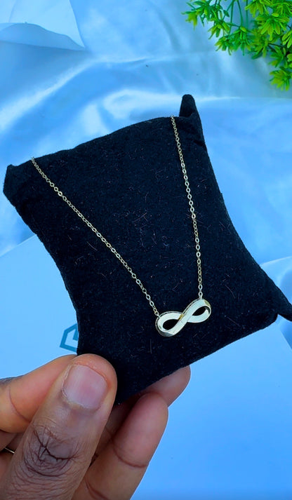 18K Solid Gold Infinity Instant Chain Necklace - 1.82g | 18 Inches (17+1)
