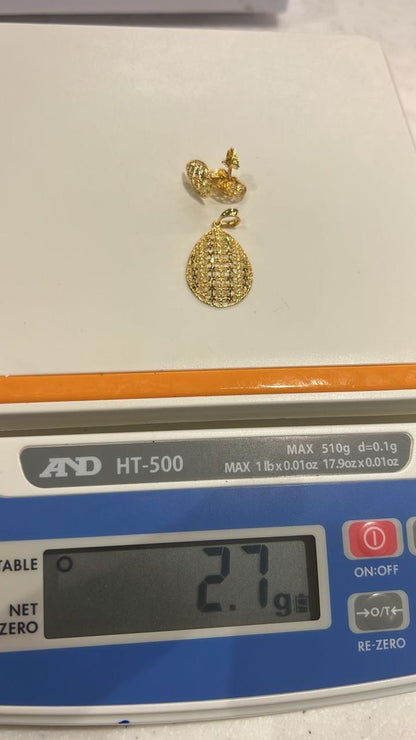 Degub 18K Pure Gold Earrings and Pendant Jewellery Set