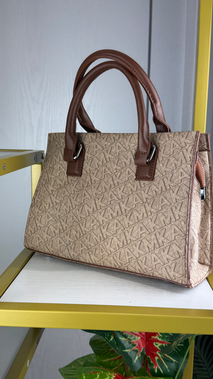 Monogram Canvas Top-Handle Satchel Handbag – Beige & Brown {Medium | Defective} - 010