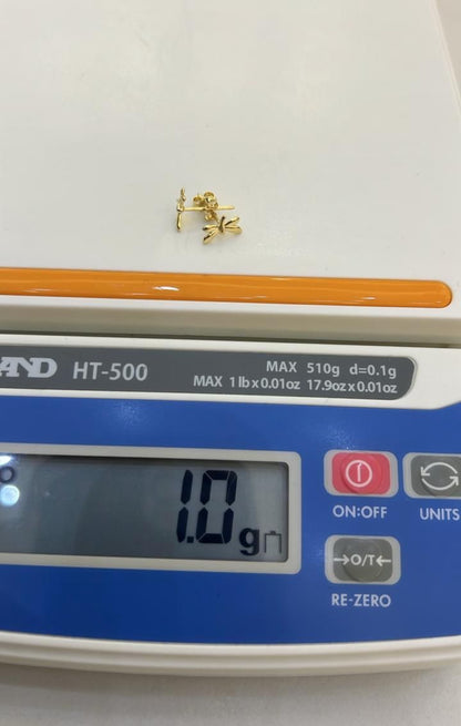 Degems 18ct Real Gold Pin Stud Earrings