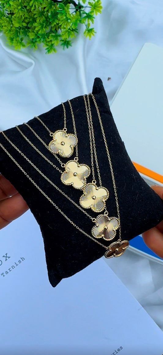 Degacc 18 Karat Solid Italian Gold Instant Chain Clover Necklace | 14mm