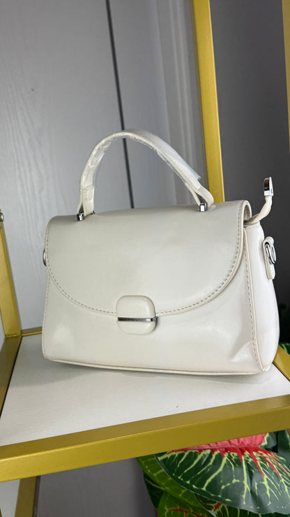 White Structured Women's Handbag | LARYZ Everyday - 019 | Small-Medium