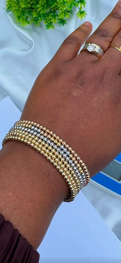 Defax 18K Real Gold Ball Bangles