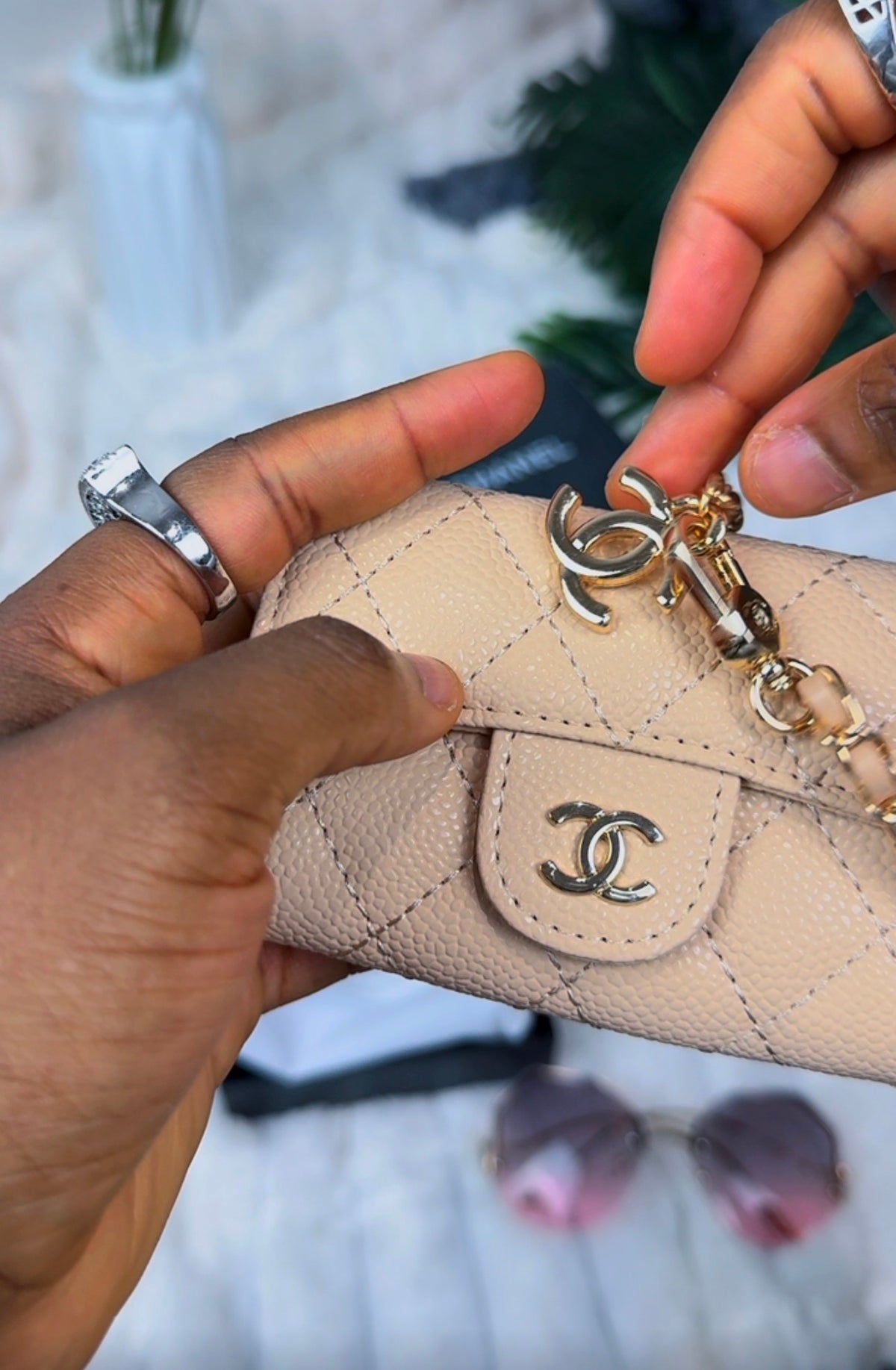 The Convertible Quilted Lambskin Leather Chain Wallet & Crossbody - LASi017 {Very Small}