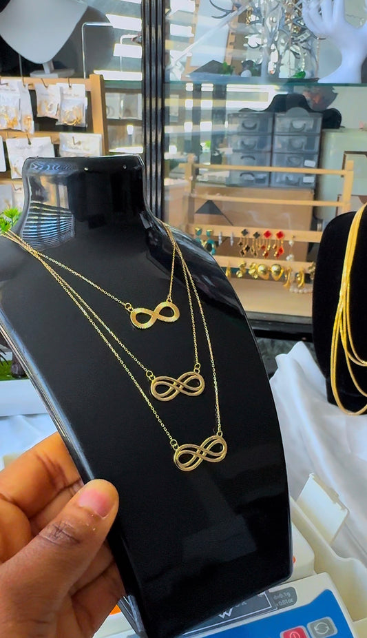Deglag 18ct Solid Gold Infinity Instant Chain Necklace